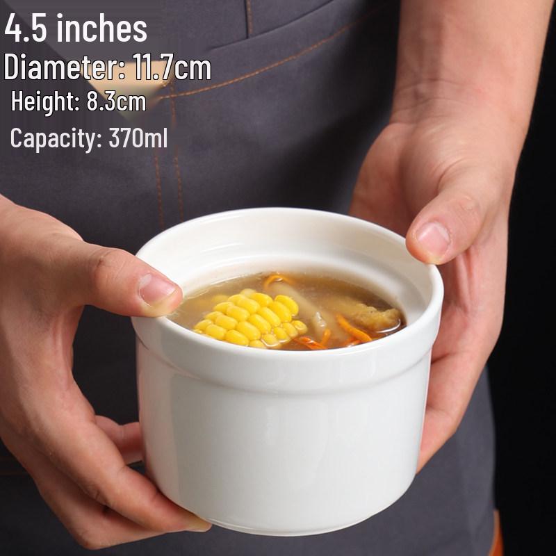 Ceramic Double Boiler Stew Pot with Lid for Soup, Bird's Nest, and Steamed Eggs