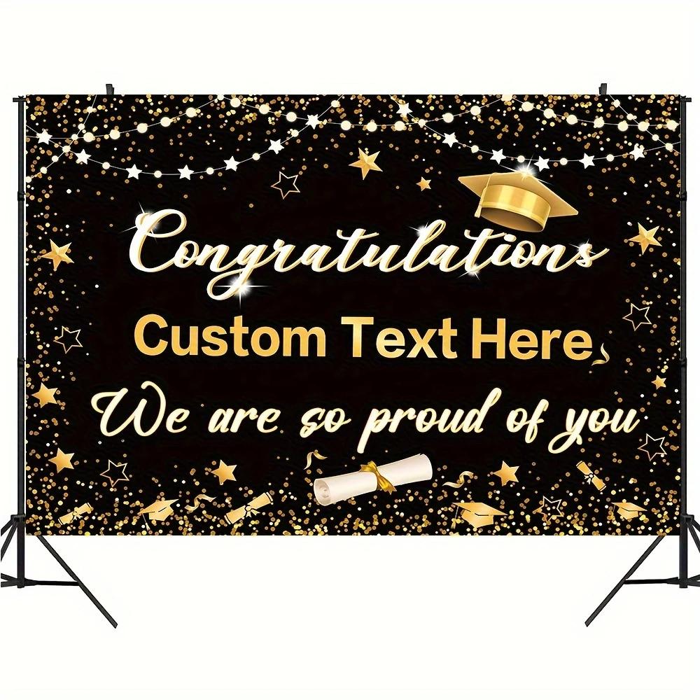 Graduates Photography Background, Black and Gold Background Congratulations on the 2024 Graduates Party