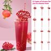 24 бумажных трубочки ко Дню святого Валентина, одноразовые украшения из соломинок, одноразовые бумажные трубочки, принадлежности для украшения вечеринок