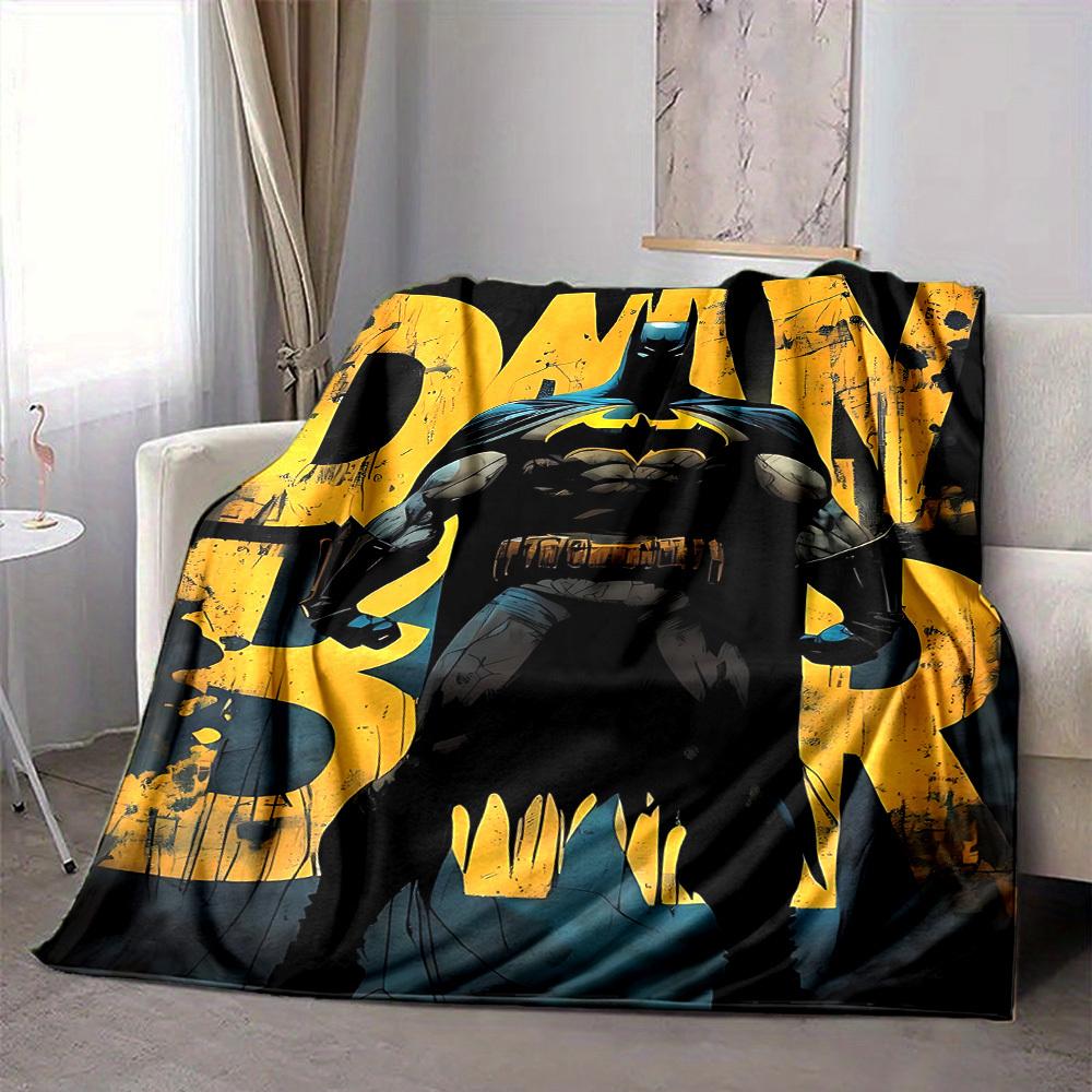 1pc Batman Night Flannel Throw Blanket - Lightweight Soft Warm All-Season Blanket for Sofa, Bed, Travel, Camping L1029057