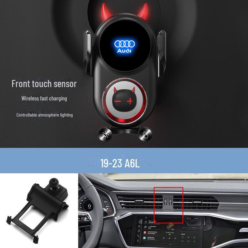Wireless Charging Car Holder for A6LA4Q5LQ3: Auto-Clamping and Navigation