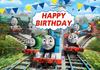 Thomas train themed birthday background for kids, banner with toy and friend train, vinyl backdrop, photo accessories, Baby Shower.