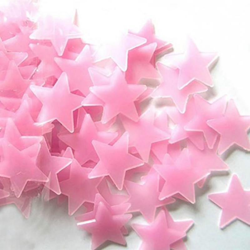 100 шт. светящиеся наклейки со звездами светятся в темноте флуоресцентные художественные съемные настенные украшения