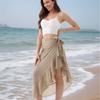 Beach Towel, Seaside Vacation Sun Protection Shawl, One-piece Apron, Ruffled Edge Sarong