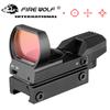 FIRE WOLF Red Dot 20mm Rail Scope Hunting Optical Scope Reflex 4 Crosshair Tactical Scope Collimator Sight
