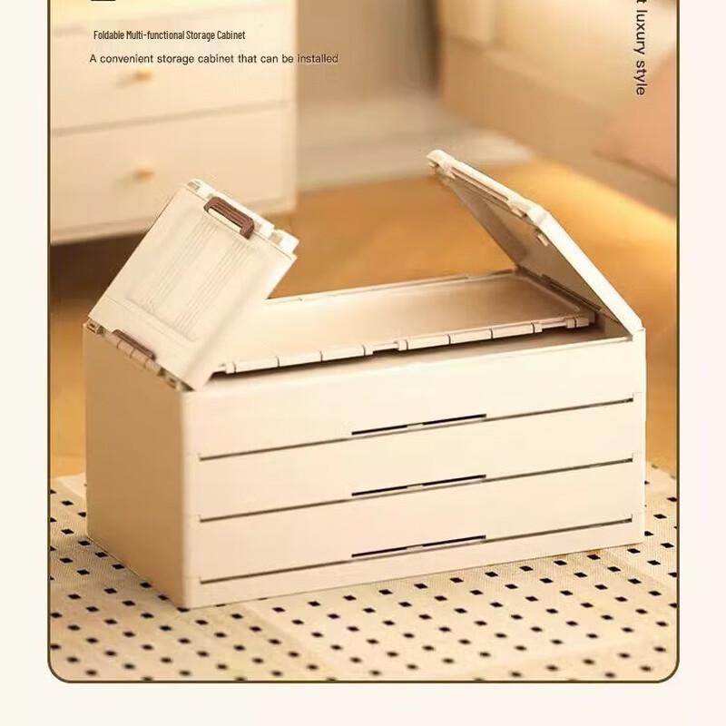 Miling 4-Tier Plastic Flip-Top Storage Cabinet with Casters