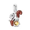 Copper Autumn Squirrel Pendant Charms Jewellery Fit Original Bracelet Necklace For Women Diy Gift