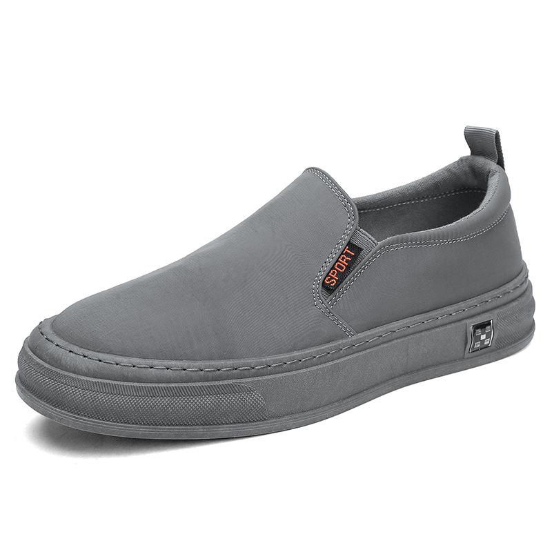 Мужская парусиновая обувь на весну, осень и лето из дышащей ткани. Мужская модная обувь с одной педалью.