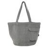 1286 Round Bottom Plain Large Capacity A4 Horizontal Tote Bag SN Medium Recycled Cotton MEDIUM 01 Gray Mix [Rootote] Women's