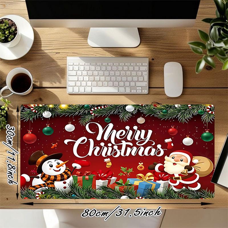 1PC Christmas Santa Claus Oversized Mouse Pad - Non-Slip Rubber Base Perfect for Office School Esports Home Decor Desk Mat 316A