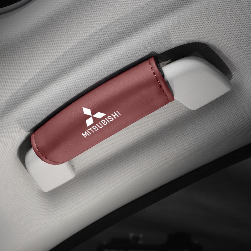 1Pcs PU Leather Roof Handle Anti-scratch Protector Case For Mitsubishi Ralliart Outlander Ex Attrage Xpander Mirage Pajero L200