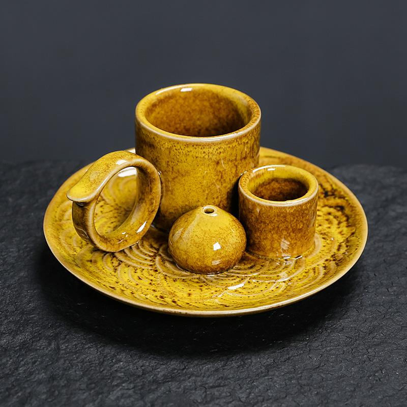 4 in 1 Incense Burner Sage Palo Santo Holder Incense Stick Holder Candles Holder Ceramic Censer for Meditation Living Room 7