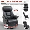 Кресло-качалка, функция recliner, вид под кожу, подставка для ног, до 150 кг, 78 x 80 x 109 см, Черный