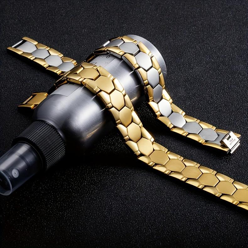 Модный мужской магнитный браслет из титановой стали, водонепроницаемый и не выцветающий - идеальный подарок