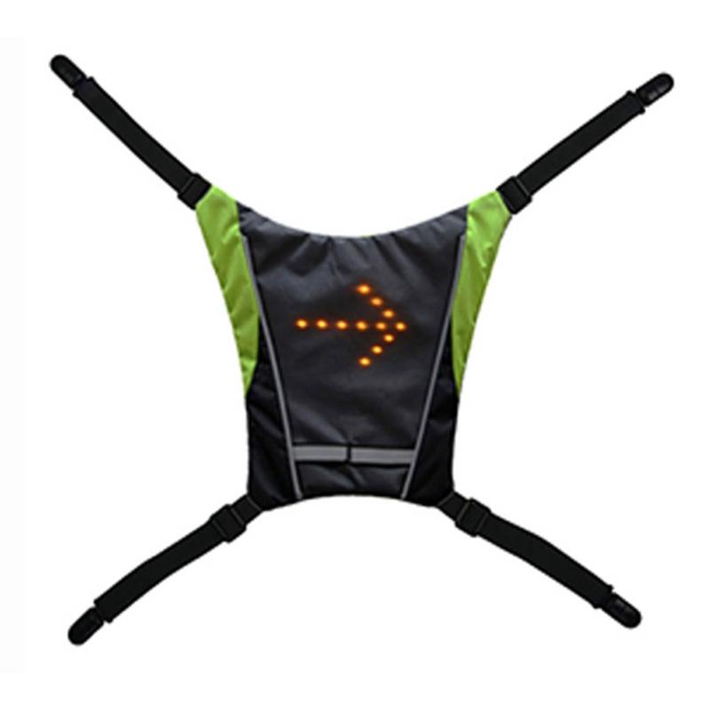 USB Charging Reflective Backpack Vest Turn Signals Indicator for Bicycle Riding