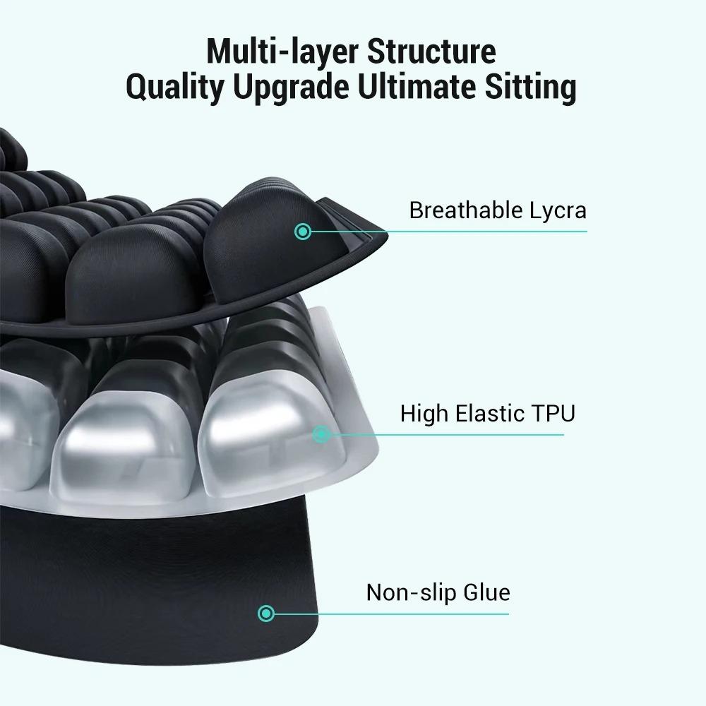 3D Inflatable Cushion Square Ergonomic Chair Cushion Air Cell Seat Cushion For Long Sitting