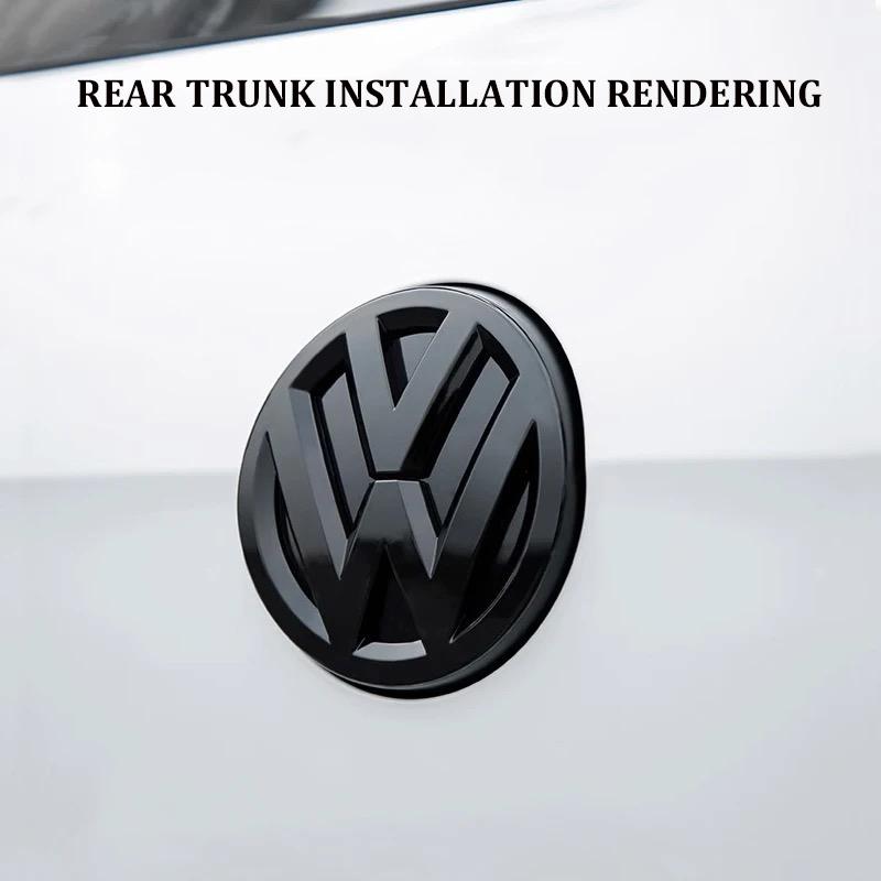 O4ABS 2Pcs Car Front Grill/Rear Emblem Lid Covers Logo Sticker For Volkswagen VW GOLF 5 6 7 8 MK5 MK6 MK7 MK8 POLO Scirocco