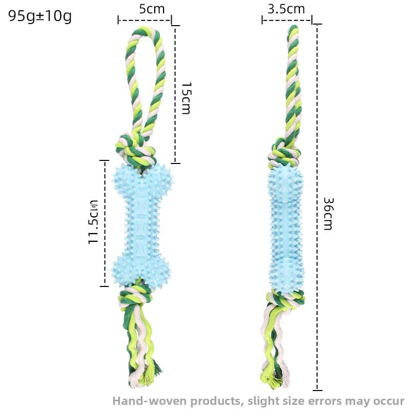 Игрушка для питомца хлопковая веревка в форме кости, износостойкая, тренировочный канат с узлами для прорезывания зубов, набор игрушек для собак, чтобы развлечь себя и не скучать