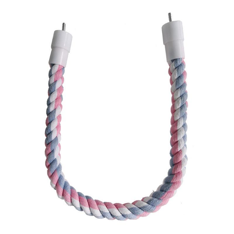 1PC Pet Bird Bite Toy Parrot Color Cotton Rope Toys Elastic Parrot Climbing Toys Sturdy Bird Swing rope Pet Cage Toy Swing Stand