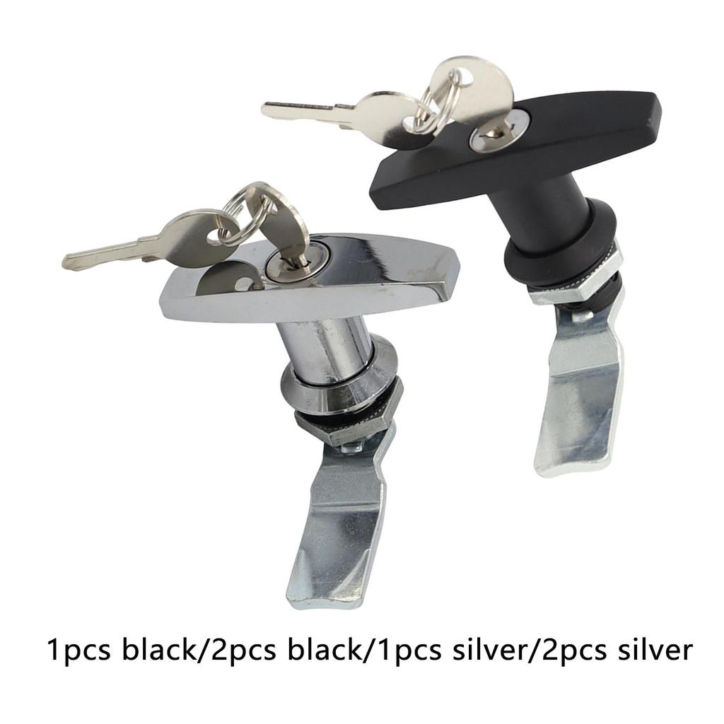 Anti-Theft T-Shape Handle Lock with Keys Garage Door Trailer Fixing T Handle Industrial Cabinet Keyed Lock Caravan Canopy Locks