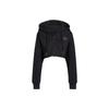 X Stella McCartney Collaboration Solid Logo Micro Badge Hooded Zip Short Jacket Women Jacket Black H59962
