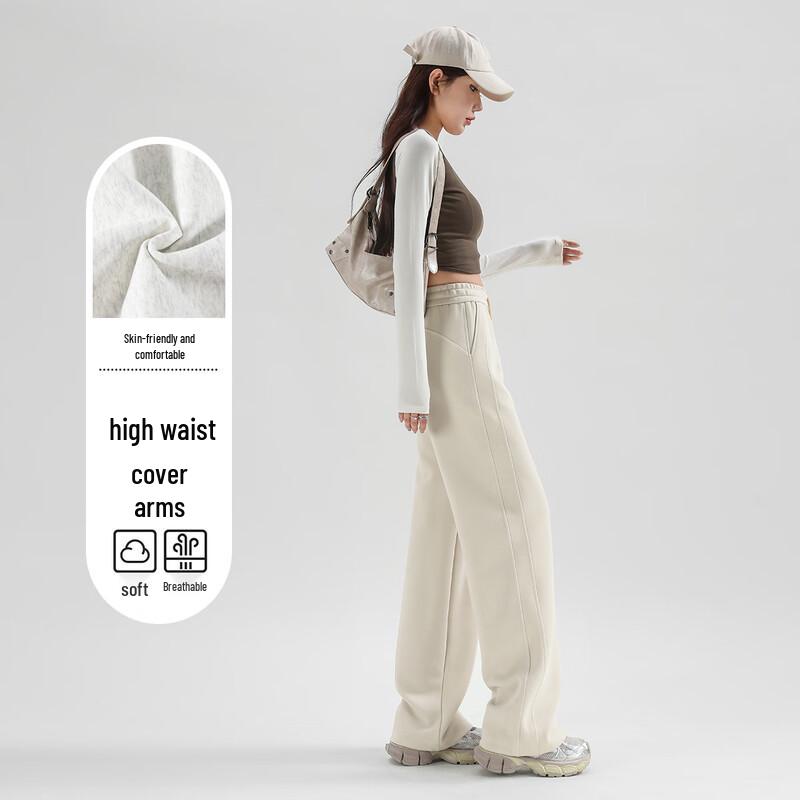 Женские спортивные штаны с высокой талией, свободного прямого кроя