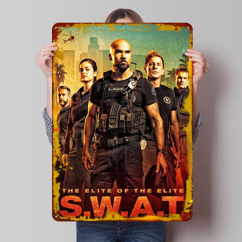 SWAT Элита из Элиты Жестяная Табличка Постер Индивидуальное Настенное Искусство Ретро Винтажные Металлические Знаки для Мужской Комнаты Офиса Декора