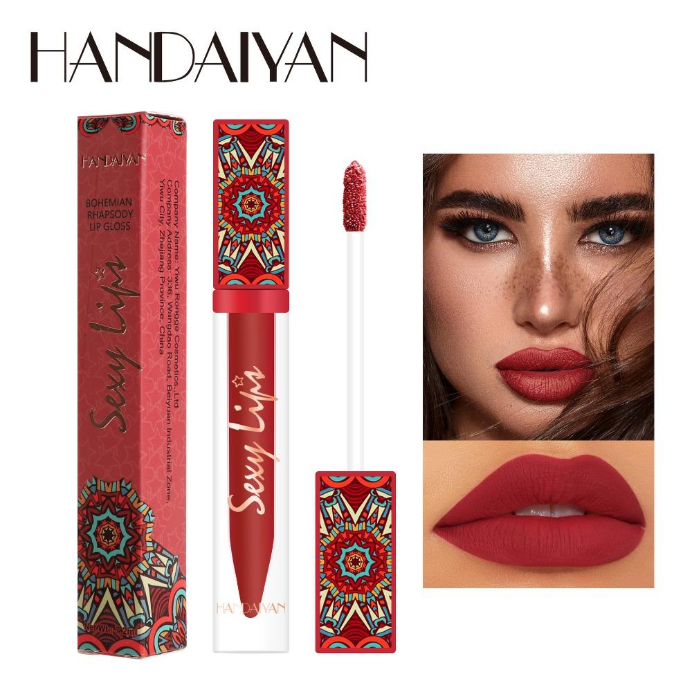 HANDAIYAN Ferskillende Beker Mat, Soft Mist Lip Ggzevel Samia Styl Long Lipgloss