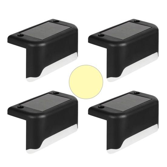 4 шт., светодиодный светильник на солнечной энергии, лестничный светильник, уличный садовый забор, пейзажный настенный светильник