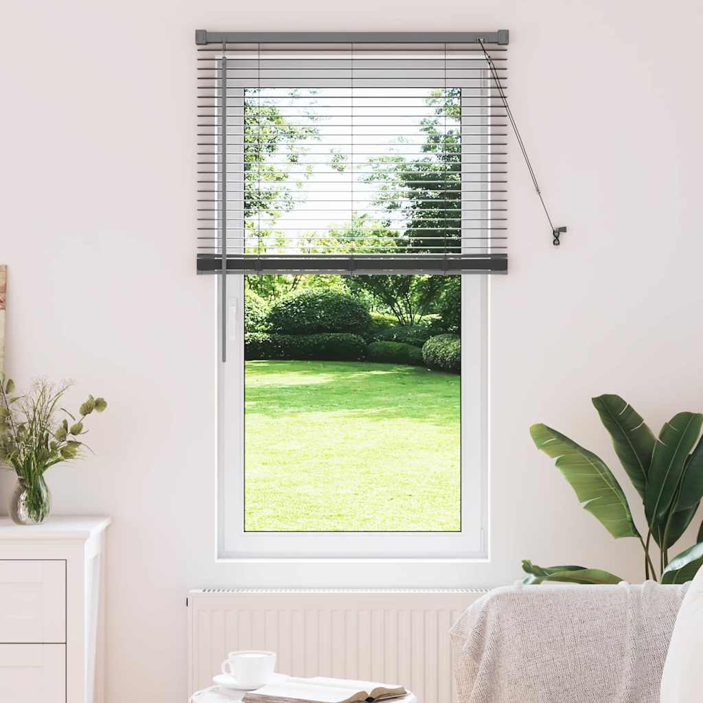 Venetian Blinds Dark Grey 130 x 70 cm Aluminium