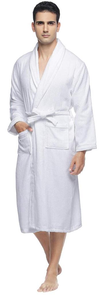 Bathrobe Gown Cotton Combed Towel Fabric Thick Thin Loungewear Gentle Texture Unisex Hotel After Bath Long Absorbent Quick Dry Heat Retaining Bath