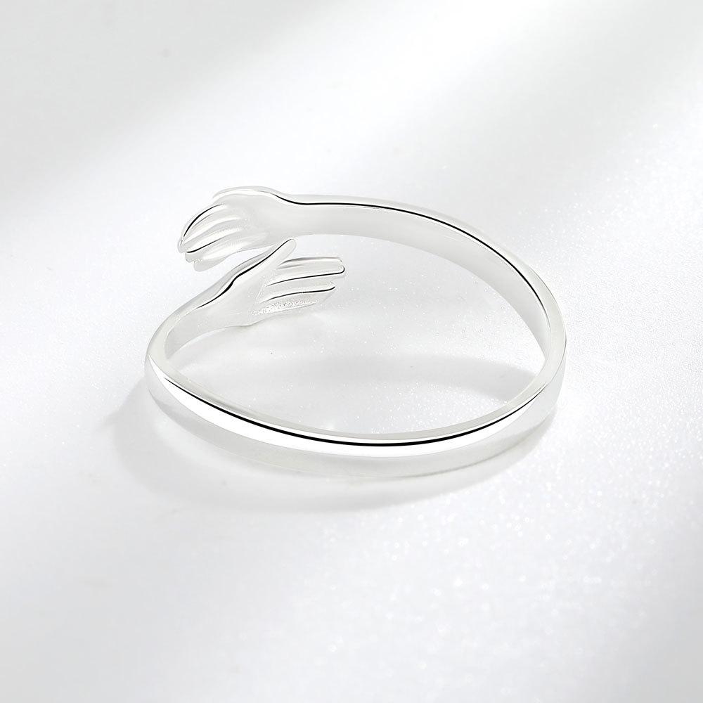 Geometric Glossy Concave Convex Shaped Ring Female Niche Design Personality High Sense Finger Ring Ins Cold Temperament Opening Index Finger Ring