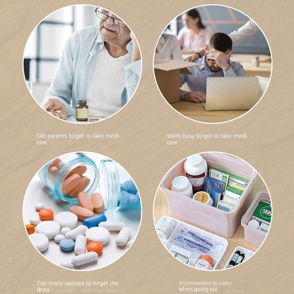 Sliding Cover Design 7-Day Pill Organizer 21 Grid Medicine Storage Box  for Travel Household