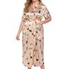 Summer Large Size Nightdress Women's Home Wear Printed Short-sleeved Home Wear
