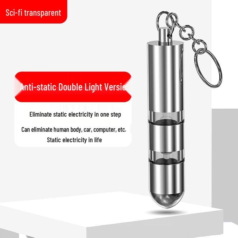 Bullet-shaped Zinc Alloy Anti-static Keychain 