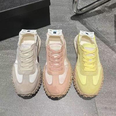 Мода 2024 года, новые балетки, летние дышащие немецкие кроссовки, вафельные женские туфли, повседневная мода, спортивные универсальные белые туфли