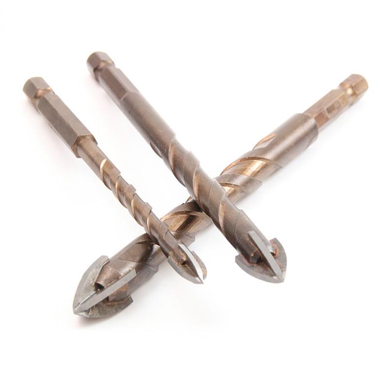 Cross Hex Tile Bits Glass Ceramic Concrete Hole Opener Alloy Triangle Drill Size 3/4/5/6/8/10/12 Mm