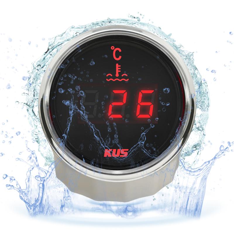 KUS Морской Двигатель 52мм Датчик Температуры Воды 40-120℃ 25-120℃ с Красной Желтой Подсветкой Доступен для Лодки RV Автомобиля 12В 24В