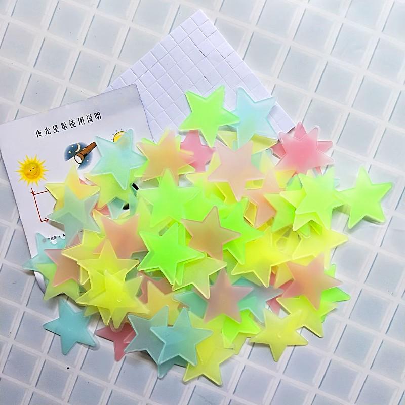 Luminous 3D Glow-in-the-Dark Star Wall Stickers for Children's Bedroom Decor