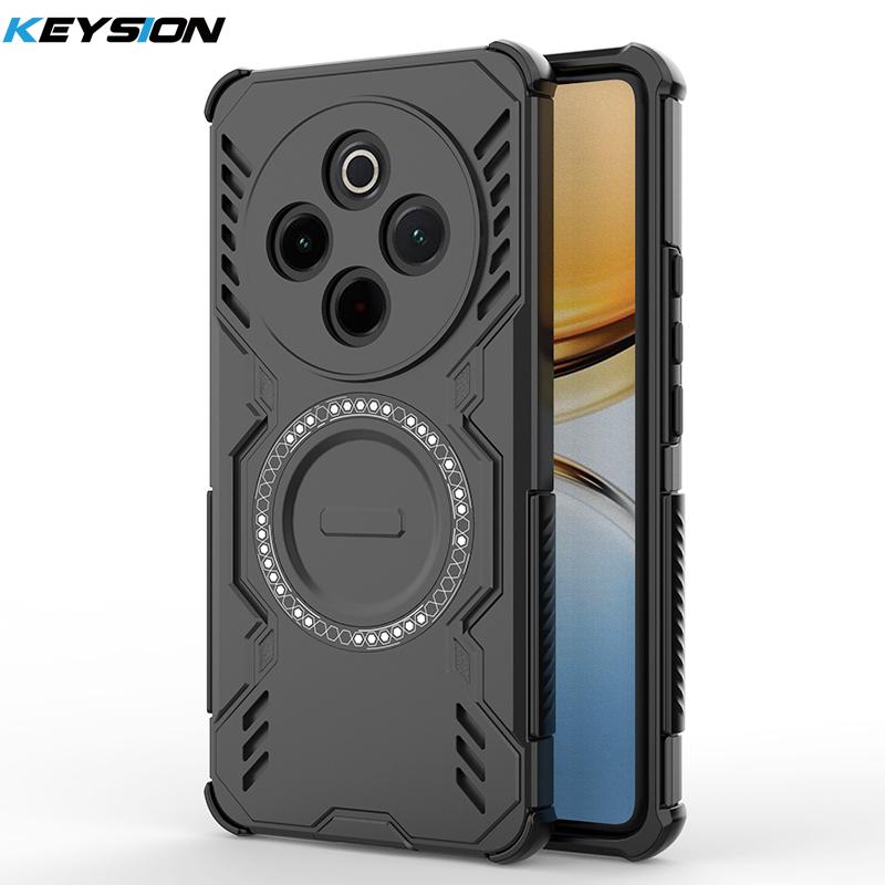 KEYSION Полый чехол для отвода тепла для IQOO Z10 5G Силикон+ПК Магнитное охлаждение Ударопрочная задняя крышка для телефона для VIVO IQOO Z10