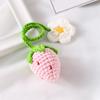 8Styles Knitted Car Rearview Mirror Hanging Ornament Car Interior Decoration Strawberry Pendant Daisy Lanyard Bag Pendant