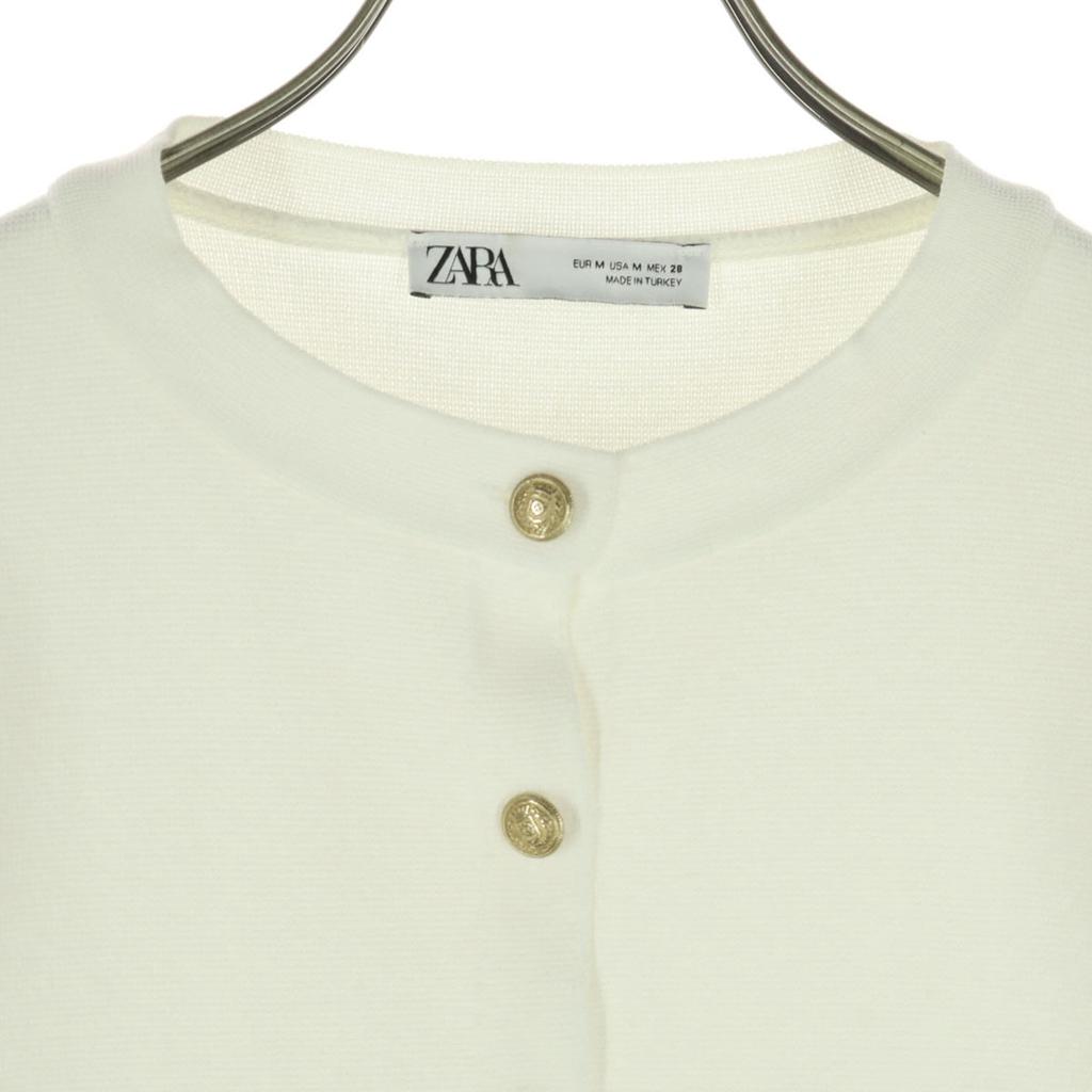 ZARA Long sleeve knit cardigan M white Women Used