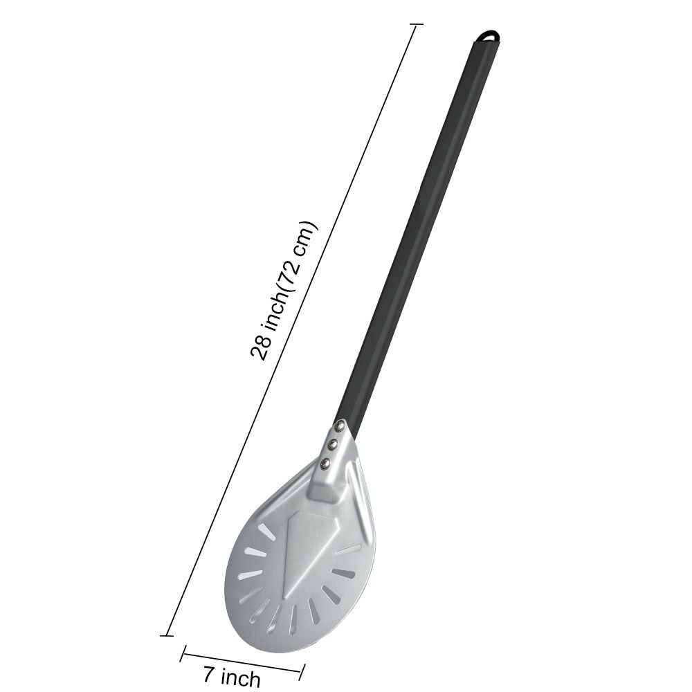 SHANGPEIXUAN Long Handle 7/ 8/ 9 Inch Perforated Pizza Turning Peel Pizza Shovel Aluminum Pizza Peel Non-Slip Handle Pizza Tool