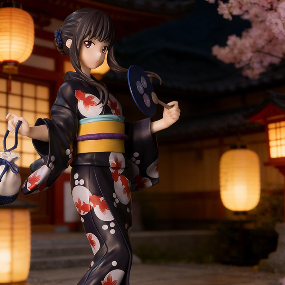 1pc Black Yukata Girl Figure - Ambiance Desktop Decoration Collectible Figurine, Essential Gift for Festivals and Birthdays.