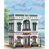 4132PCS Seafood Restaurant Model Building Blocks Creative City Street View MOC Bricks Set With Light Desktop Ornaments Kids Toys