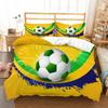 Семейное постельное белье Deluxe, односпальная кровать, двуспальная кровать, полноразмерная наволочка с 3D футбольным принтом и пододеяльник, 2/3 комплекта семейного постельного белья для спальни