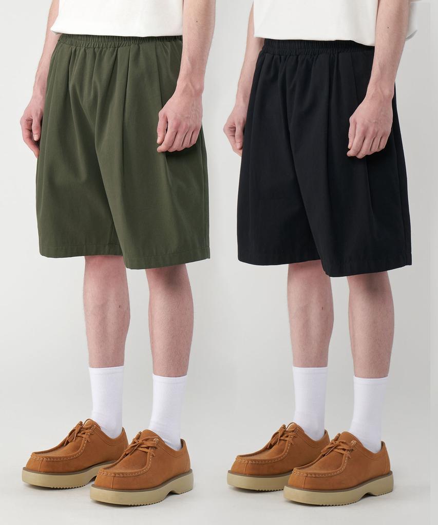 UNTAPPED STUDIO Bermuda Cotton Double-Pleated Wide Half Shorts 3 Colors