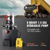 SucceBuy Hydraulic Pump 4-20 Quart Dump Trailer Pump Double Acting Dump Trailer Pump DC 12V Hydraulic Power Unit for Car Lifting