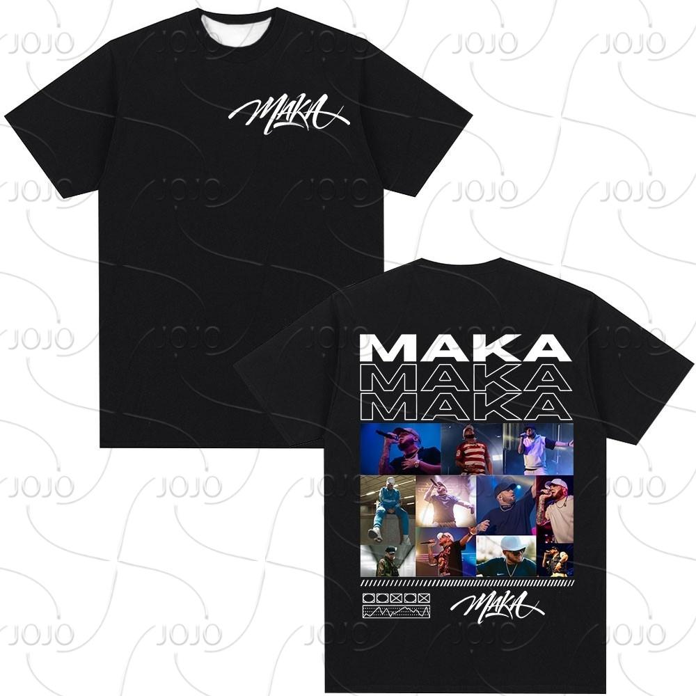 Rapper Maka Aura 2025 Tour Merch T Shirts Men Women Fashion Vintage Street T-shirt Casual Short Sleeve T Shirt Streetwear