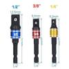 4Pcs Drill Adapter 105° Angled Bit 1/2in 3/8in 1/4in 360° Socket Adapters for Nut Screw